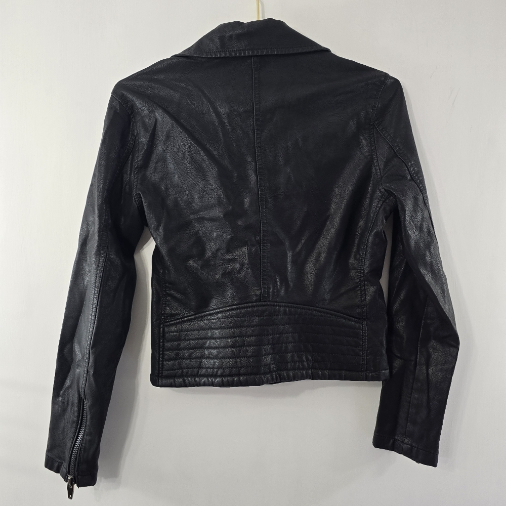 Blank NYC Faux Leather Vegan Moto Biker Rocker Chic Jacket Black Long Sleeve XS - Picture 8 of 15
